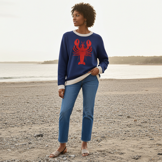 Lobster Knit Sweater - Navy Sweaters Berry Jane™