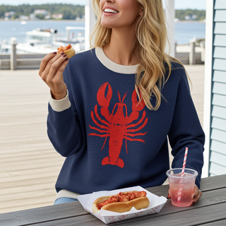 Lobster Knit Sweater - Navy Sweaters Berry Jane™
