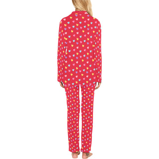 Women's Red Valentines Pajamas Set, Hearts Women's Pajama Sets Berry Jane