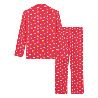 Women's Red Valentines Pajamas Set, Hearts Women's Pajama Sets Berry Jane