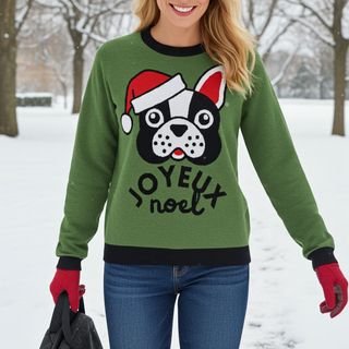 French Bulldog Christmas Sweater Joyeux Noel Sweaters Berry Jane™