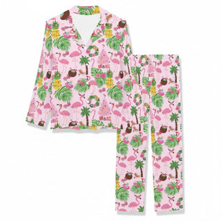 Women's pink flamingo Christmas beach pajamas