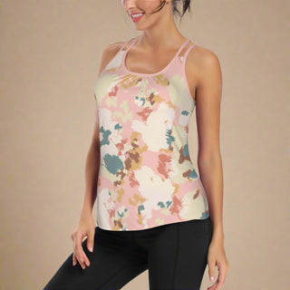 Peach Camo Sports Tank Top with Built-In Shelf Bra Activewear Tops Berry Jane™