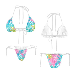 Women's Triangle Bikini Set, Los Cabos Floral Brazilian Bikini 2 Pc Swimsuit Set Berry Jane™