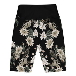 Women's UPF 50+ Long Swim Shorts, Hawaiian Lily swim shorts Berry Jane™