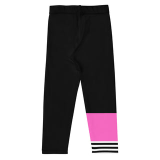 Toddler Girls (2T-7) UPF 50 Swim Leggings - Black + Pink Swim leggings Berry Jane™