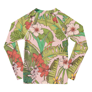 Toddler Girls (2T-7) UPF 50+ Rash Guard Swim Shirt, Vintage Tropical Floral Kids Rash Guards & Swim Shirts Berry Jane™