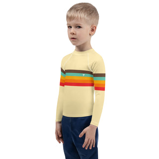 Kids UPF 50 Swim Shirt, 70s Vintage Style Stripe Rash Guard Kids Rash Guards & Swim Shirts Berry Jane™