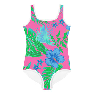 Girls Swimsuit, UPF 40+ Beach Bliss Floral (2T-7) Kids Swimwear Berry Jane™