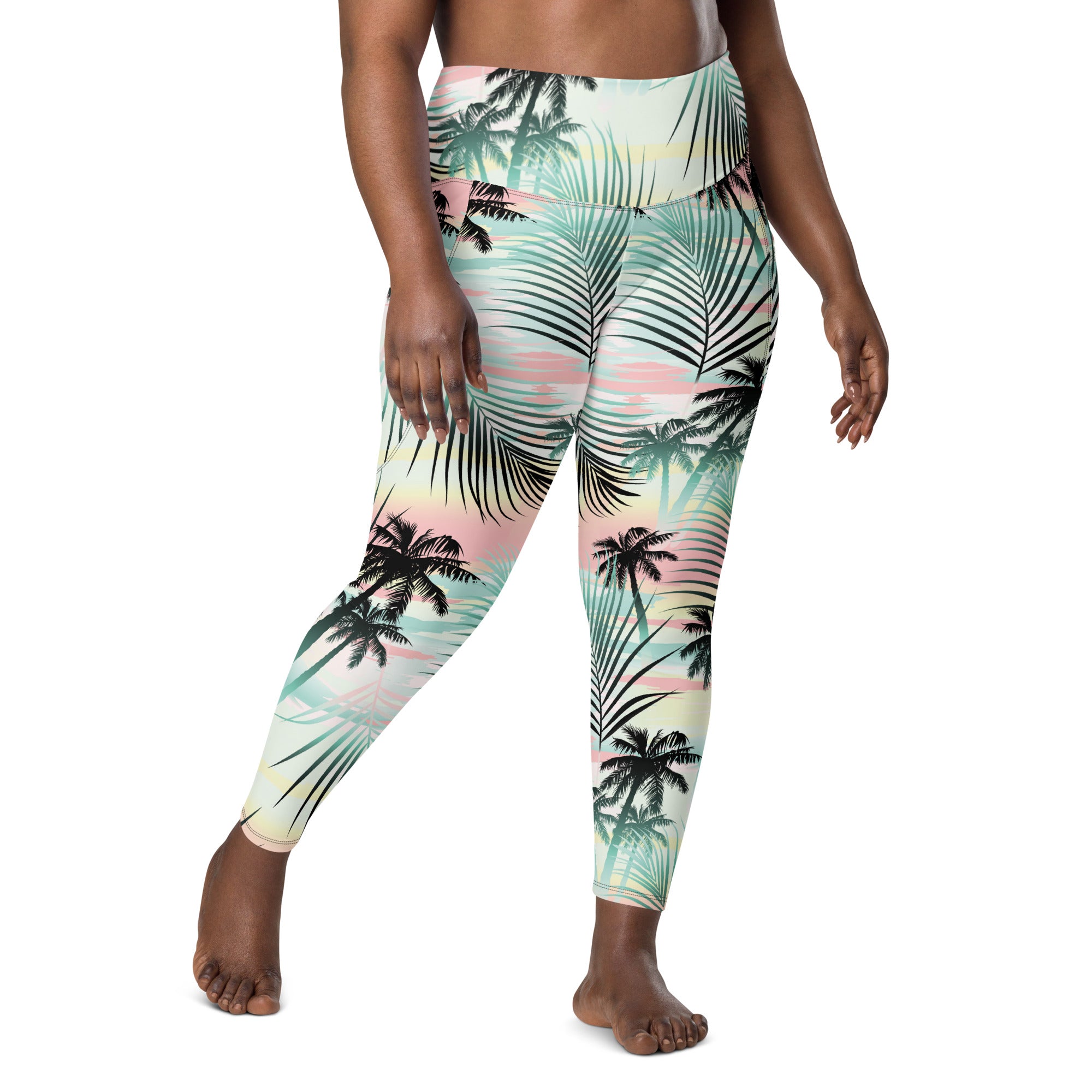 Women's Plus Size 7/8 High Waist UPF 50 Surf Leggings with Pockets, Island  Escape – Berry Jane™