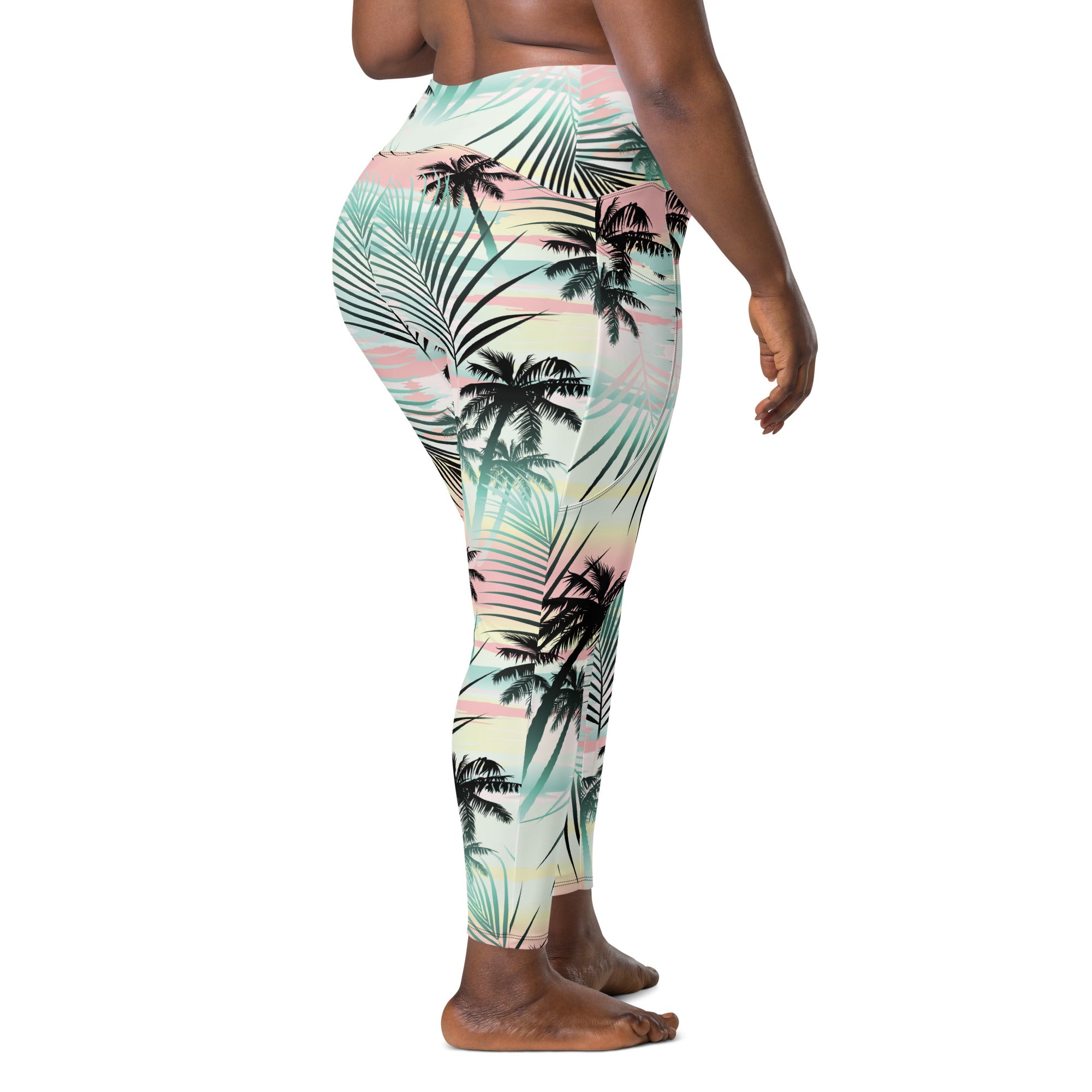 Women's Plus Size 7/8 High Waist UPF 50 Surf Leggings with Pockets