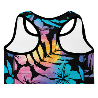 Women's Medium-Impact Padded Sports Bra (A-C), Ombre Floral Hibiscus Sports Bras Berry Jane™