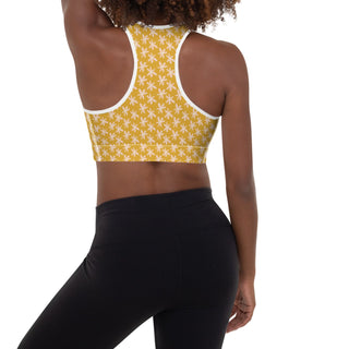 Women's 70s Vintage Sports Bra for Yoga, Active Workouts XS-2XL - Yellow Daisies Sports Bra Berry Jane™