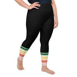 Plus Size Surf, Swim Paddle Board Leggings UPF 50+ Vintage Hawaii Stripe Swim leggings Berry Jane™