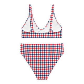 4th of July Red,White, Blue Check Recycled Bikini Set 2 Pc Swimsuit Set Berry Jane™