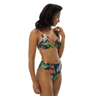 Women's Recycled High Waist Bikini Set, Seychelles Floral 2 Pc Swimsuit Set Berry Jane™