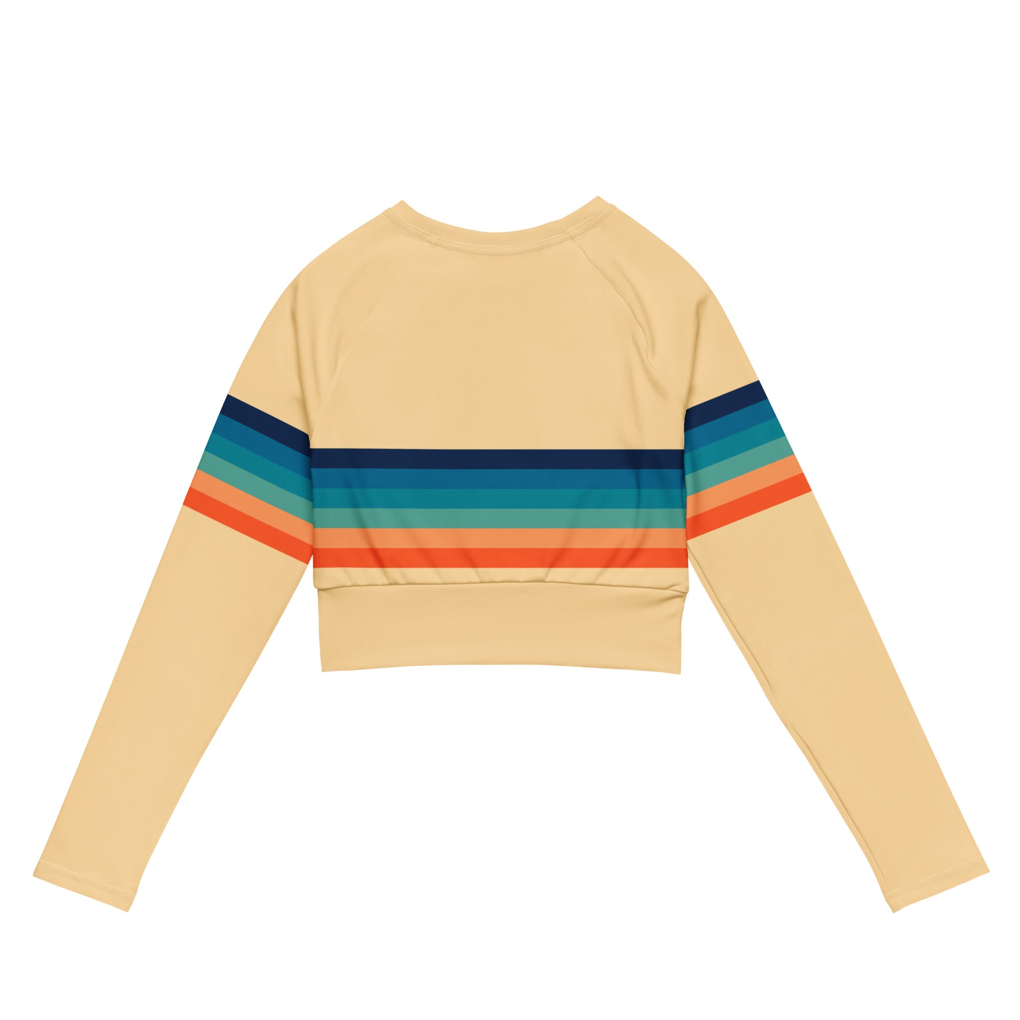 Women's UPF 50 70s Stripe Cropped Rash Guard, Sunrise Stripes – Berry Jane™