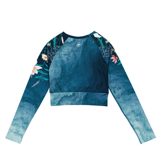 Women's Ocean Floral Cropped Rash Guard UPF 50 Cover-up Swim Top Rash Guards & Swim Shirts Berry Jane™