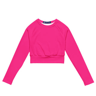 Women's Long Sleeve Crop Rash Guard, UPF 50 - Hot Pink Rash Guards & Swim Shirts Berry Jane™