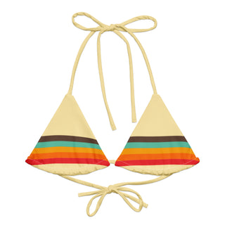 Women's 70's Vintage Vibes Stripe Bikini Top, Mellow Yellow Swimsuit Tops Berry Jane™