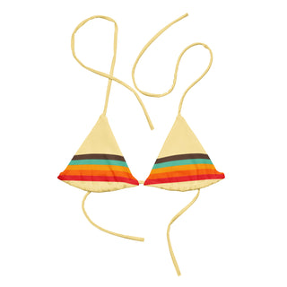 Women's 70's Vintage Vibes Stripe Bikini Top, Mellow Yellow Swimsuit Tops Berry Jane™