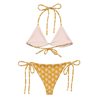 70s Vintage Style Yellow Daisies Floral String Bikini Set 2 Pc Swimsuit Set Berry Jane™