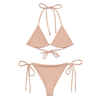 Skin Tone Naked Swimsuit Recycled String Bikini, Cheeky Fit - Ivory Berry Jane™