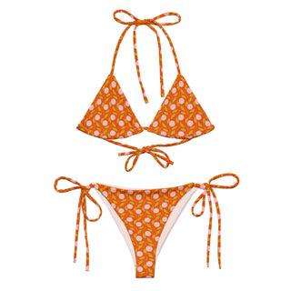 Women's 2-pc Recycled String Bikini Set - Mod Bohemian Floral 2 Pc Swimsuit Set Berry Jane™