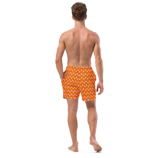 Men's UPF 50+ swim trunks, 60s Mod Floral Orange Swim Trunks Berry Jane™