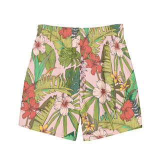 6.5" Quick Dry Swim Trunks Board Shorts with Lining UPF 50, Vintage Tropical Floral swim shorts Berry Jane™