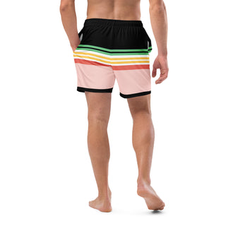 UPF 50+ Swim Trunk 6.5" Board Shorts - Vintage Hawaii Stripe Swim Trunks Berry Jane™