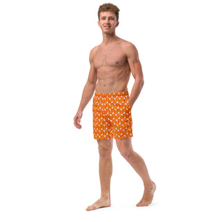 Men's UPF 50+ swim trunks, 60s Mod Floral Orange Swim Trunks Berry Jane™