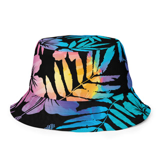 Women's UPF 50 Sun Beach Bucket Hat, Ombre Hawaiian Hibiscus Hats Berry Jane™