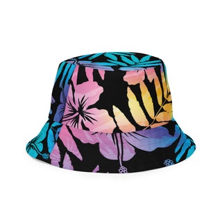 Women's UPF 50 Sun Beach Bucket Hat, Ombre Hawaiian Hibiscus Hats Berry Jane™