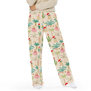 His and Hers Christmas Holiday Lounge Pajama Pants, Beach Snowman Party Womens Pajama Pants Berry Jane™