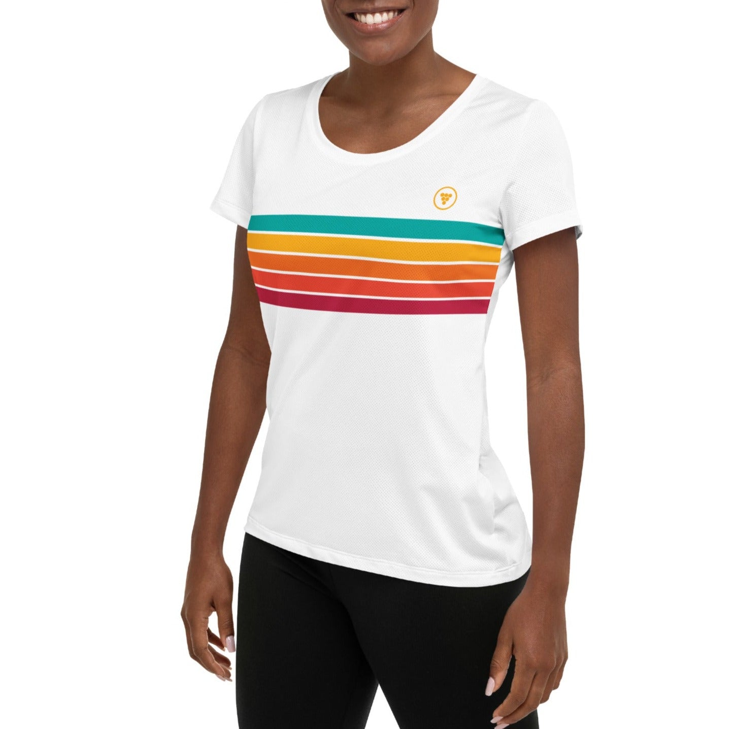 Women's 70s Stripe Athletic Sports Mesh T-Shirt – Berry Jane™