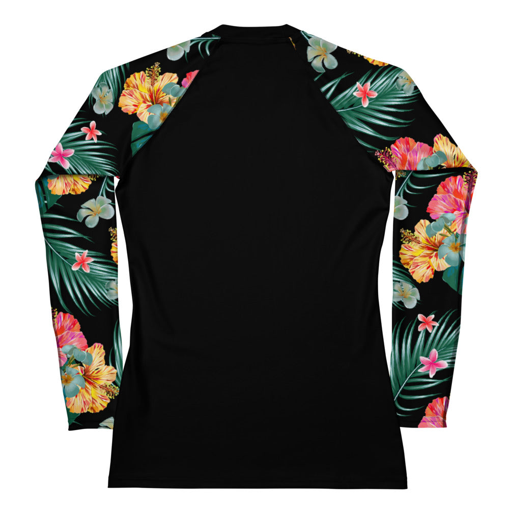 2-Piece Long Sleeve Rash Guard Swimsuit Short Set, UPF 50 Floral Hawai –  Berry Jane™