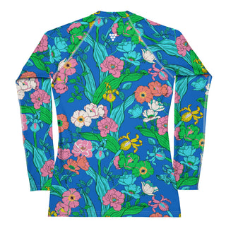Women's Long Sleeve Swim Shirt Rash Guard - Electric Blue Paradise Rash Guards & Swim Shirts Berry Jane™