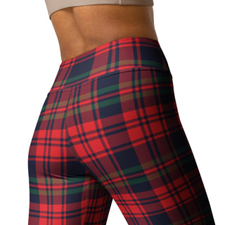 Christmas Plaid Holiday Leggings, Red Tartan UPF 50+ Sun Protection  SUP Swim Yoga Swim leggings Berry Jane™