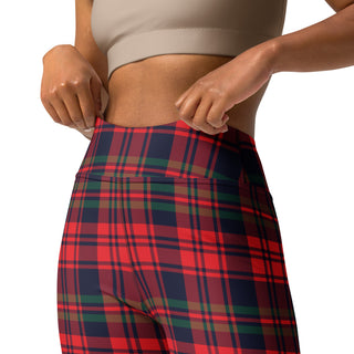 Christmas Plaid Holiday Leggings, Red Tartan UPF 50+ Sun Protection  SUP Swim Yoga Swim leggings Berry Jane™