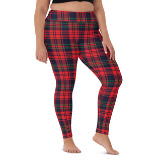 Christmas Plaid Holiday Leggings, Red Tartan UPF 50+ Sun Protection  SUP Swim Yoga Swim leggings Berry Jane™