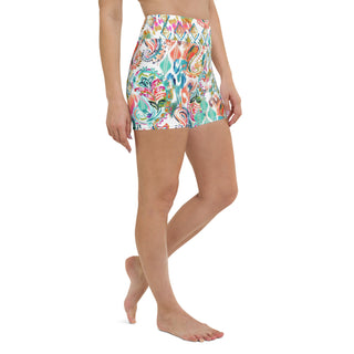 Women's 5" Swim Shorts -  Watercolor Paisley Batik swim shorts Berry Jane™