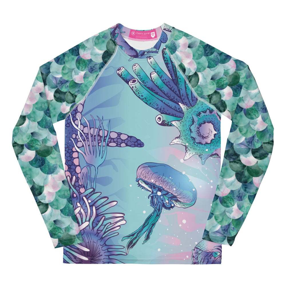 Tween & Teen Girls Rash Guard UPF 50+ (Sizes 8–20) - Sea Life Mermaid ...