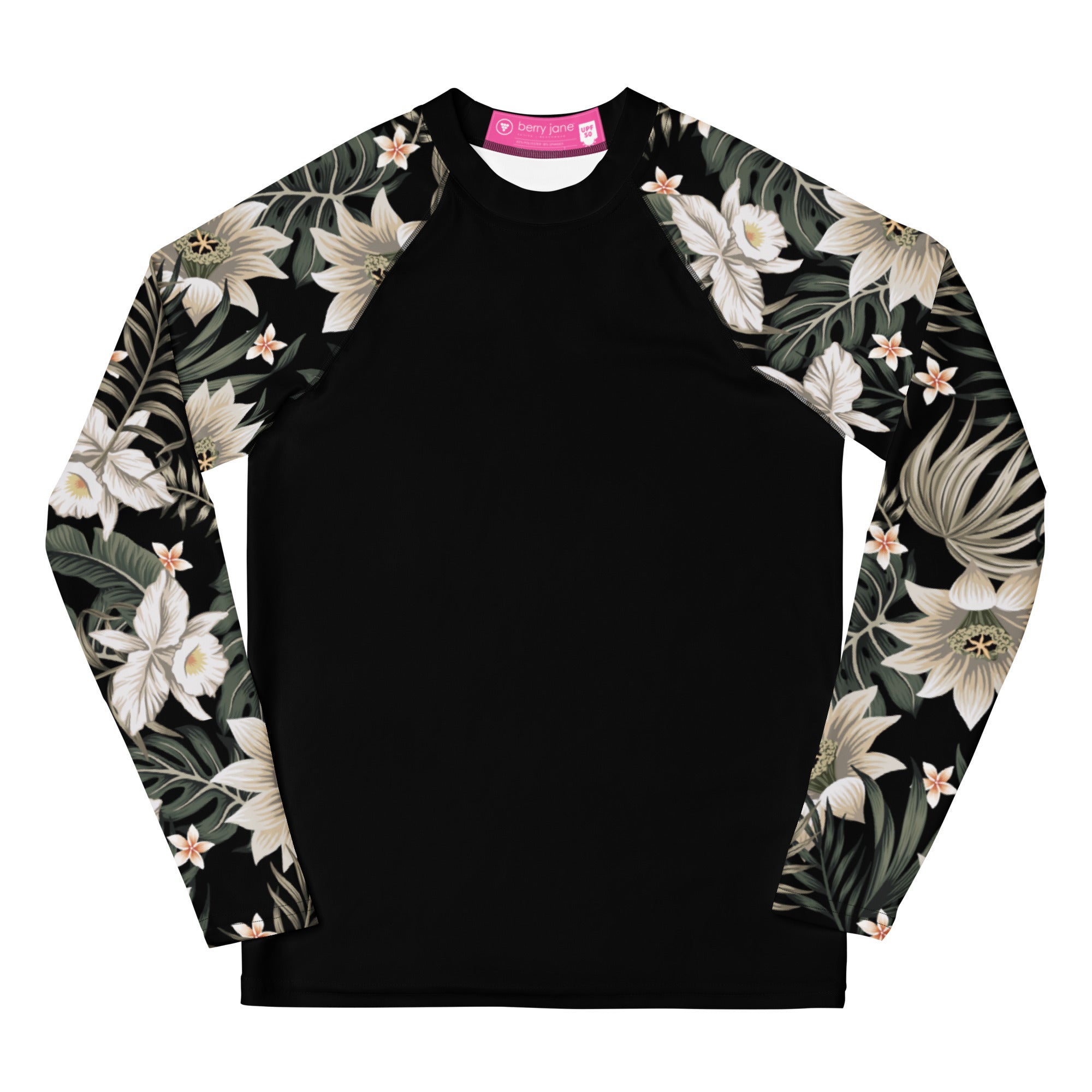 Tween & Teen Girls Rash Guard UPF 50+ (Sizes 8–20) - Black Hawaiian ...
