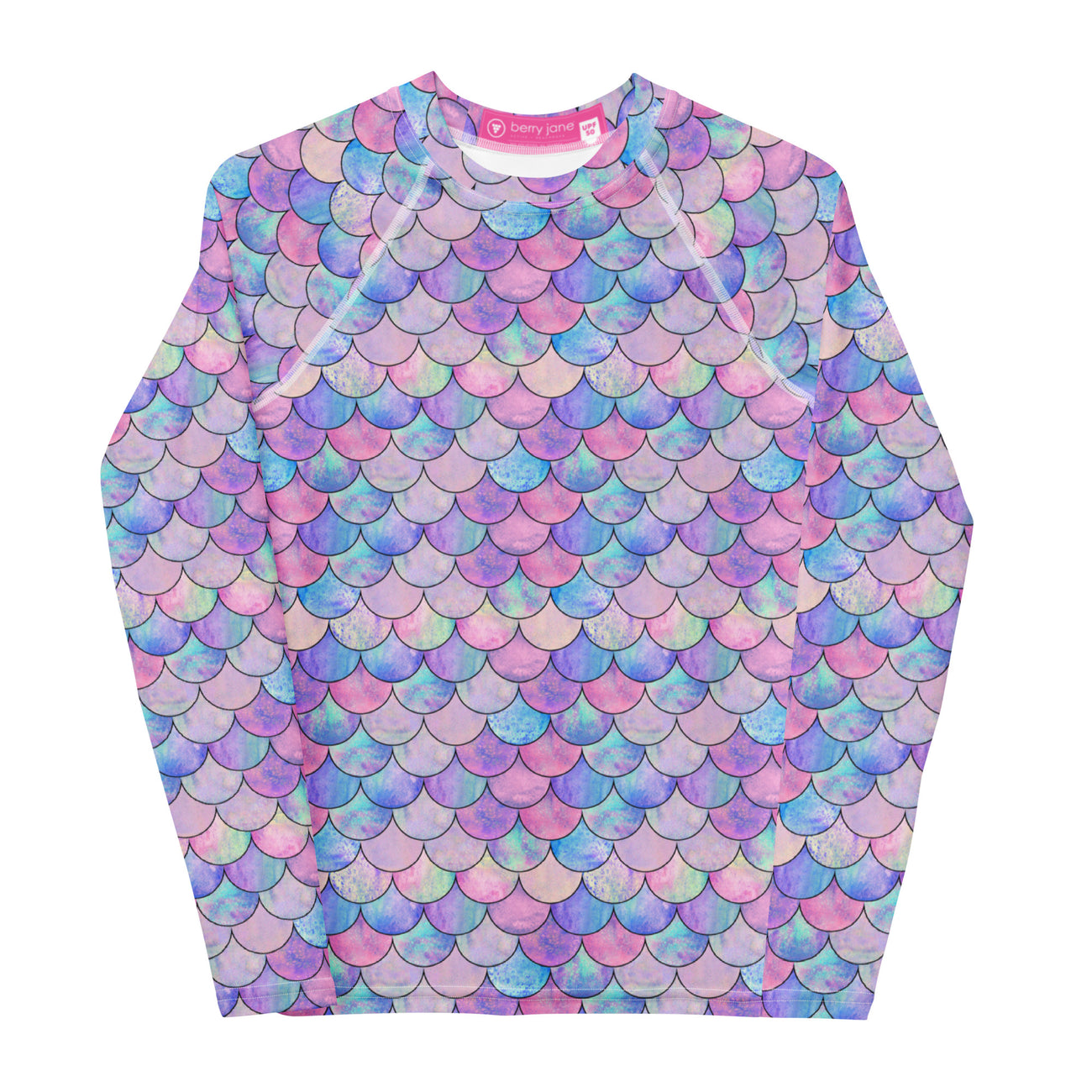 Tween & Teen Girls Rash Guard UPF 50+ (Sizes 8–20) - Pastel Mermaid ...