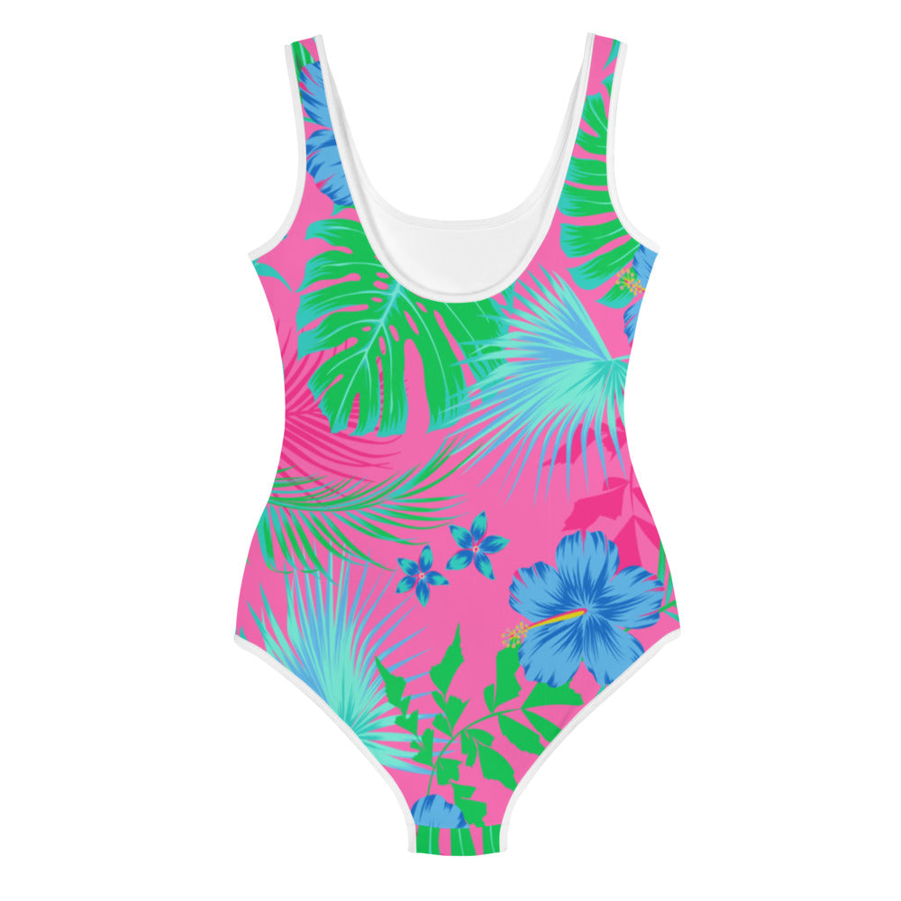 Girls Tween 1-Pc Swimsuit, UPF 40 Sun Protection, Berry Beach