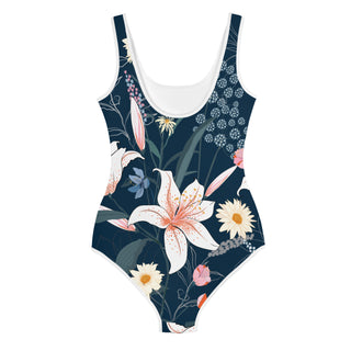 Berry Jane Girls Japanese Floral Swimsuit, Blue Girls Swimwear Berry Jane™