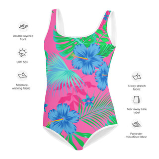 Girls Tween 1-Pc Swimsuit, UPF 40 Sun Protection, Berry Beach Bliss Kids Swimwear Berry Jane™