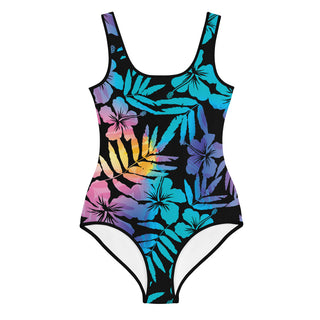 Girls Tween (8-20) 1-Pc Swim Suit, Ombre Hawaiian Hibiscus Kids Swimwear Berry Jane™