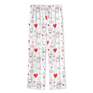 Women's Valentines Pajamas Set, Cat Lovers Women's Pajama Sets Berry Jane